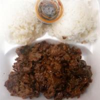 Beef Bento · Served with rice