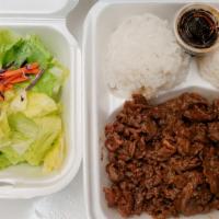 Beef Plate · Served with rice and salad