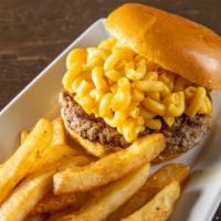 Mac & Cheeseburger · Topped with rich and creamy four cheese mac & cheese.