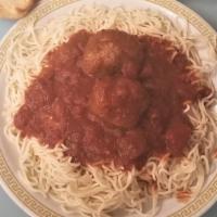 Spaghetti Meatballs · Spaghetti topped with our homemade meatballs and marinara sauce.