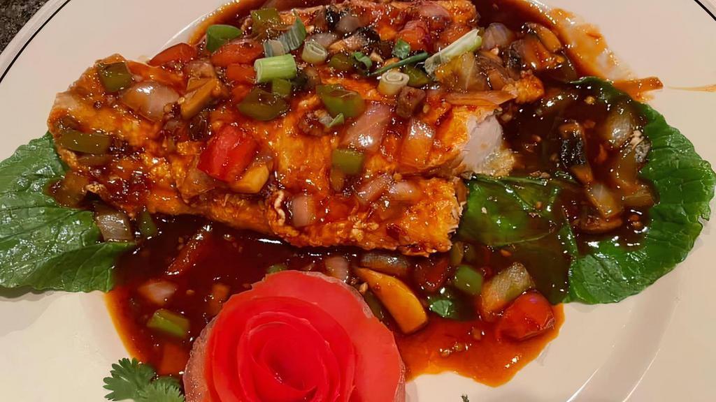 Crunchy Fried Seabass In Chao Sauce · 