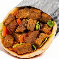 Savory Herb Beef Sandwich · Tender, seared sirloin marinated in a Savory spice blend served in a warm pita with your cho...