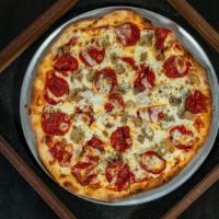 Pepperoni & Mushroom Pizza · Cheese, marinara sauce, beef pepperoni, mushrooms and special seasoning.