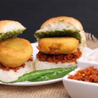 Bombay Burger · A spicy potato patty tucked in a bun a.k.a. Vada Pav.