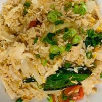 Lunch Thai Fried Rice  · Chinese broccoli, onion, tomato, garlic, and egg mixed with rice.