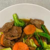 Sautéed Mixed  Veggies   · Sautéed broccoli, cabbage, Chinese broccoli, carrots, string beans with special garlic brown...