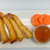 Shrimp Rolls  5 Pcs · Marinated shrimp wrapped with spring roll skin, served with sweet chili plum sauce.