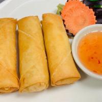 Side Spring Roll 3 Pcs · Deep-fried egg roll skin stuffed with cabbage, glass noodle