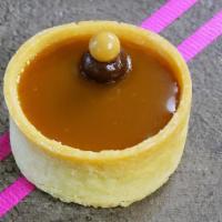 Mini Chocolate Caramel Tart  · Ganache chocolate with salted caramel on top. 
Contains : Soy, Dairy, Gluten