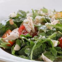 Gorgonzola Salad · Mesclun salad, tomato, onion, gorgonzola cheese with honey vinaigrette.