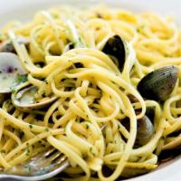 Linguini Alla Vongole · tossed with clams, garlic and fresh lemon juice.