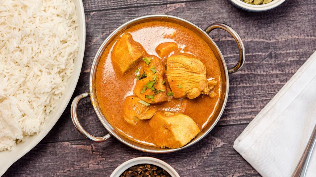 Murgh Curry · Premium boneless chicken cooked in specially prepared sauce made with different Himalayan herbs and spices, authentic style.