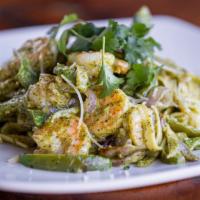 Tequila Shrimp Fettuccine · Our creamy jalapeño lime sauce with shrimp, spinach, fettuccine, red onions, bell peppers & ...