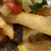 Loaded Nacho Fries · French Fries with your choice of meat topped with cheese, lettuce and pico de gallo