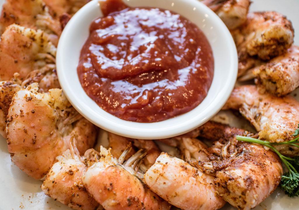 Steamed Shrimp · 26-30 count premium domestic shrimp steamed with Old Bay seasoning.