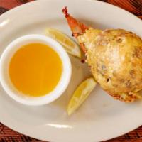Stuffed Lobster Tail · 9 Oz. rock lobster tail stuffed with jumbo lump crab cake and topped with imperial sauce. Se...
