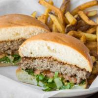 Blue Cheese Dream Burger · Lettuce, tomato, mayo and bleu cheese crumbles seared into the burger