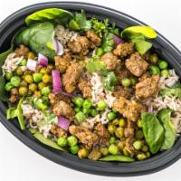 Keema Bowl · Ground lamb with peas infused with cloves, cinnamon, coriander, cumin, garlic and ginger.