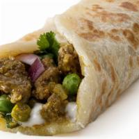 Keema Wrap · Contains the following: gluten, soy. Ground lamb with peas infused with cloves, cinnamon, co...