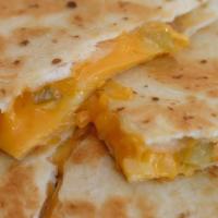 Quesadilla · Side grilled flour tortilla with melted cheese and your choice of meat chicken, beef, choriz...