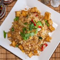 Basil Fried Rice · Stir-fried jasmine rice with egg, onions, basil, bell peppers, and scallions garnished with ...