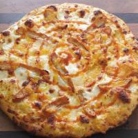 Buffalo Chicken Pizza · Chicken, ranch, hot sauce, and extra cheese. No pizza sauce.