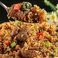 Shredded Beef With Chili Pepper Fried Rice 小椒牛肉炒饭 · (Spicy) One of our best selling items. Who doesn't love tender beef fillet? We can make it n...