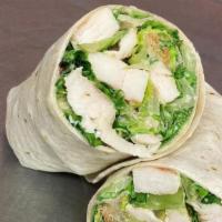 Grilled Chicken Caesar Wrap · Romaine Lettuce, Grilled Chicken, Croutons, Parmesan Cheese, Caesar Dressing