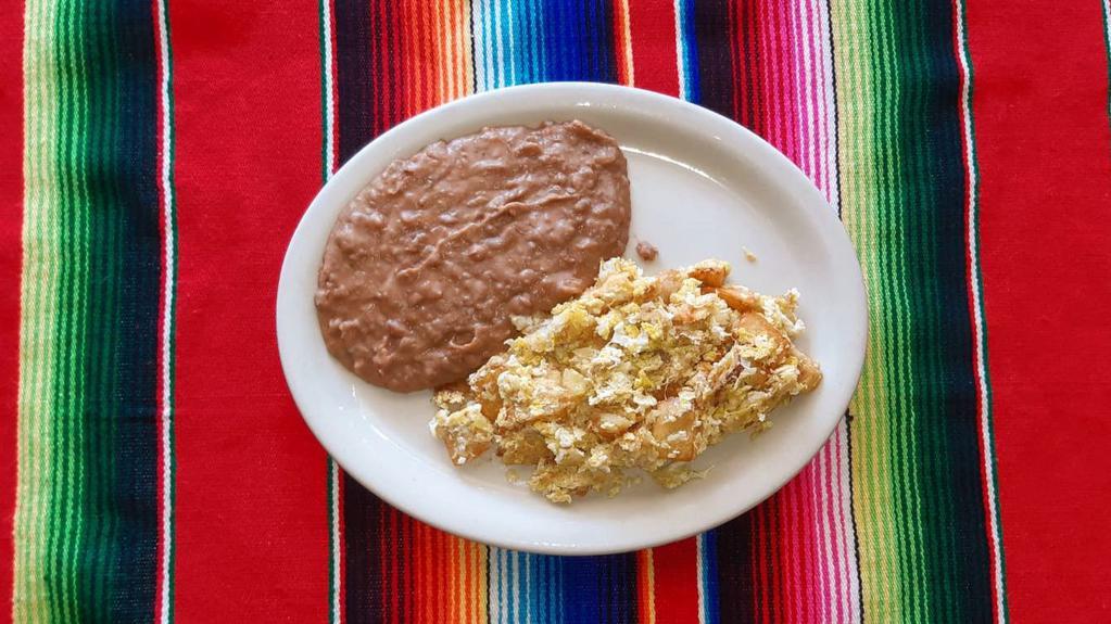 Potatoes & Egg Plate · Potatoes & egg mixed, served with beans & 2 tortillas
