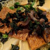 Vegetarian Ramen · This ramen features a delicious vegetable broth base, topped with mushrooms, tofu, bean, sca...