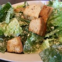 Caesar · Hearts of romaine, shaved parmigiano-reggiano, croutons with homemade caesar dressing.