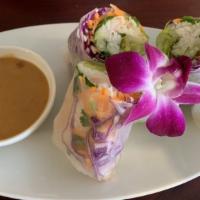 Fresh Spring Rolls · Wrapped with mixed vegetables served with peanut sauce.