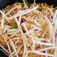 Pad Thai · Choice of meat, stir fried thin rice noodles, bean sprouts, green onions, egg, peanuts, tama...
