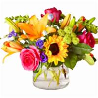 Best Day Bouquet · Flowers and vase / container may vary depending on availability and season.