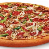Supreme Pizza · Pepperoni, sausage, peppers, onions & mushrooms.