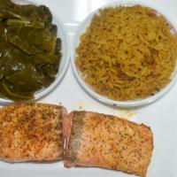 Grilled Salmon Dinner  · 8oz Salmaon Portion with Two Side Orders
