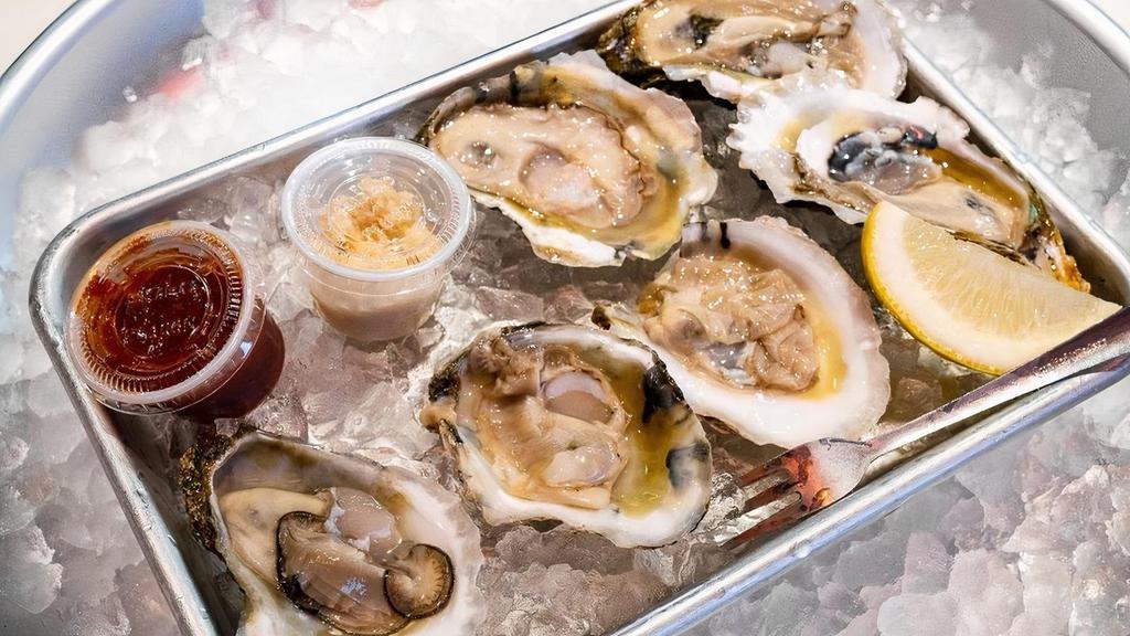Bluepoint 1/2 Dozen* · Blue Point oysters have satiny, almost liquid meats with a high brininess and very mild flavor