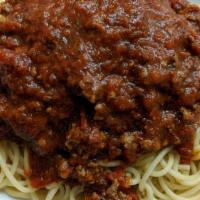 Bolognese (Traditional Spaghetti & Meat Sauce) · Seasoned meat sauce on your choice of spaghetti, penne, or rigatoni pasta.