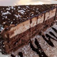 Italian Chocolate Hazelnut Cake · Layered Chocolate cake, chocolate  cream, hazelnut  cream and crunch. Topped with chocolate ...