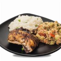 1/4 Chicken Dark · Peruvian style rotisserie chicken, drumstick and thigh portion.  Comes with your choice of 2...