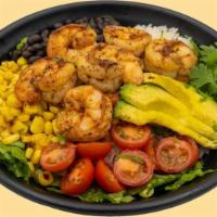 Southwest Bowl - Shrimp (Camarones) · Shrimp, chipotle aioli, grilled cherry tomatoes, grilled corn, avocado, black beans, romaine...