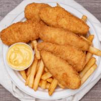 Chicken Tenders Platter · Includes six pieces. Served with french fries.