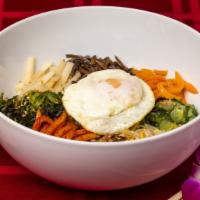 New *Bibimbap · Comes with regular steamed white rice.