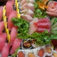 Sushi Lunch Combo · Any one small roll & 3 pc sushi with miso soup