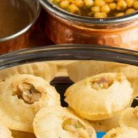 Pani Puri To Go · India's favorite street food! Semolina puffs stuffed with potatoes and chutney, then dunked ...