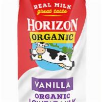 Horizon Organic Low Fat Vanilla Milk  · 8 oz; Organic Vanilla Low Fat milk