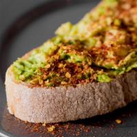 Avocado Toast Vegan · toast ciabatta bread + avocado + chili flakes