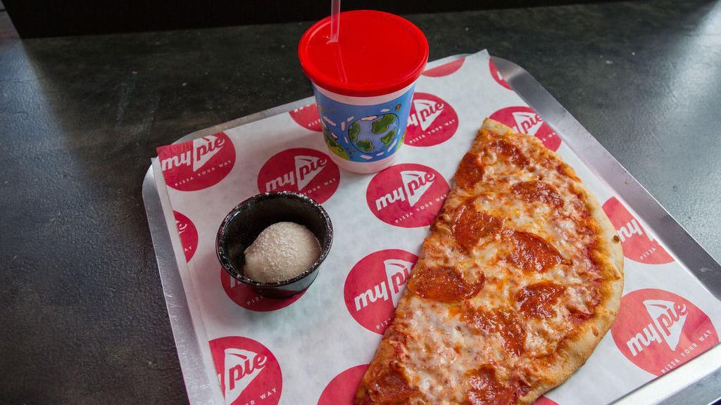 Lil' Piezano · Cheese or pepperoni pie, kids drink, play dough.