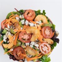 Health Nut · spring mix, tomatoes, mushrooms, green bell peppers, carrots, chicken, cinnamon apples, slic...