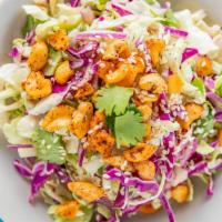 Sesame Slaw, Gf Sf · Red and green cabbage, cilantro, sesame seeds & toasted cashews in a tangy ginger sesame dre...